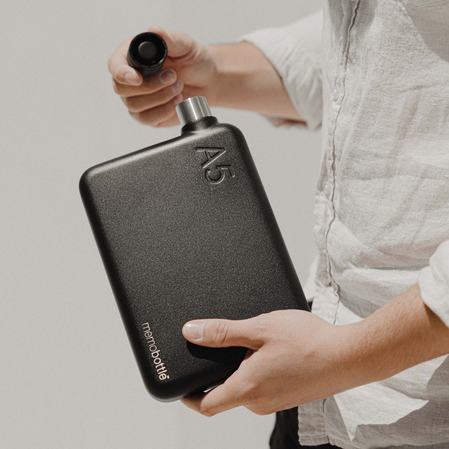 A5 Stainless Steel Memobottle Black