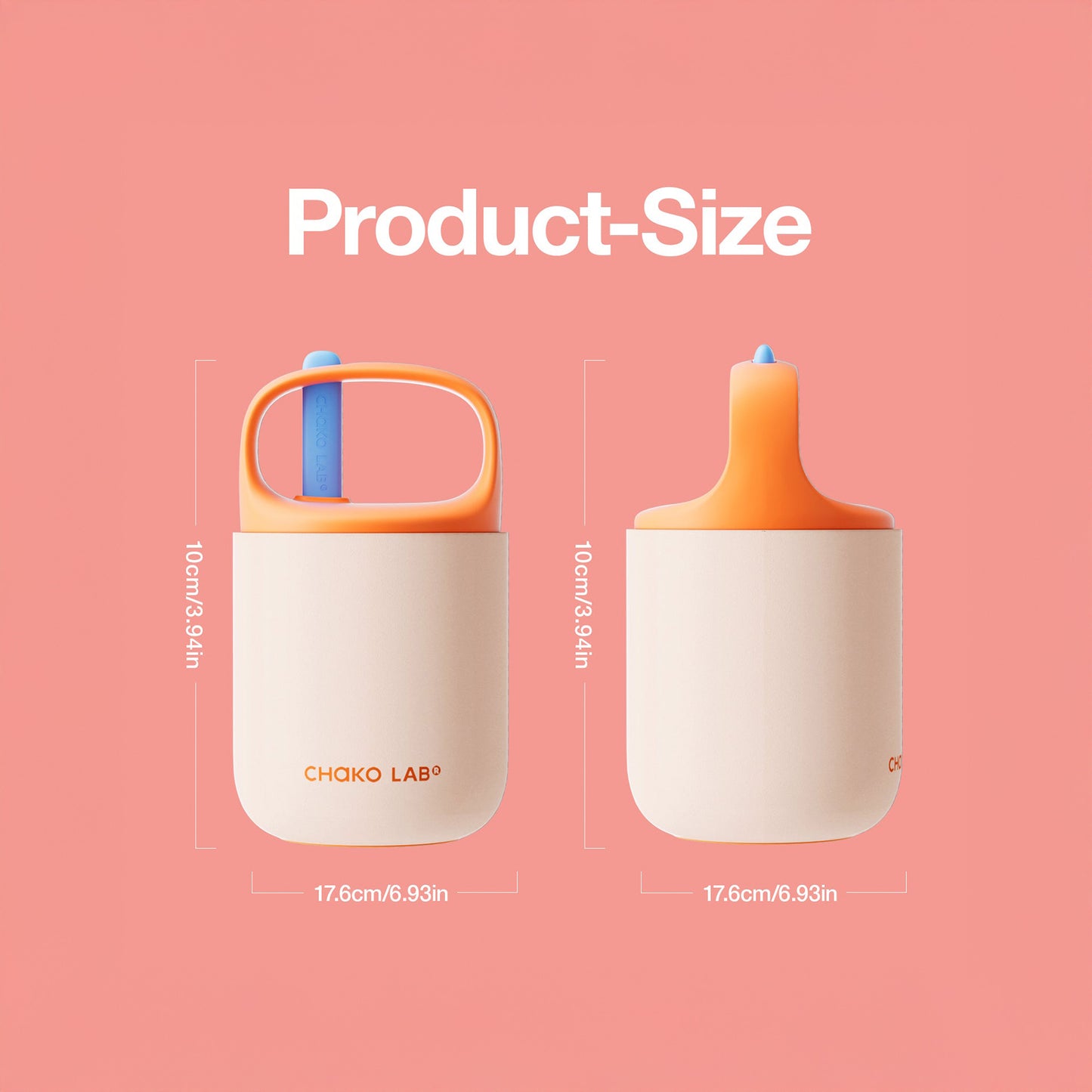 Chako Lab Baobao Food Cup Raspberry Oatmeal (Pink & Orange)