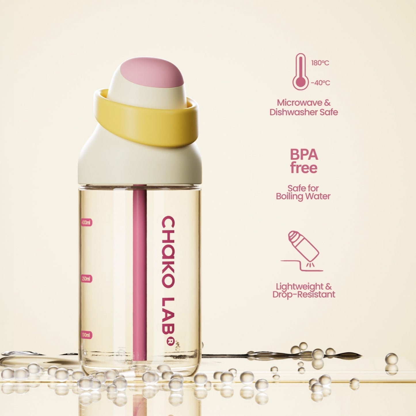 Chako Lab Kada Bottle 550ml PPSU (Pink & Green)