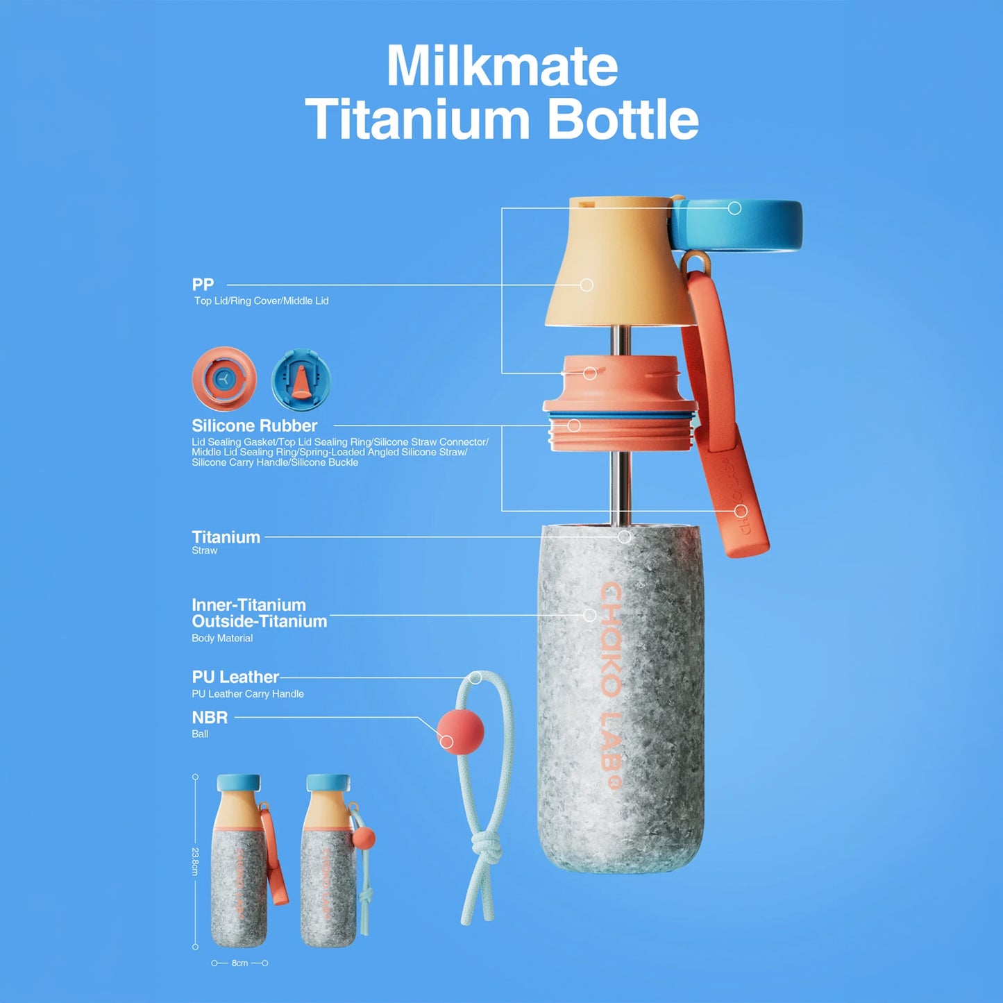Chako Lab Milk Pod Titanium Frosty 520ml (Aurora)