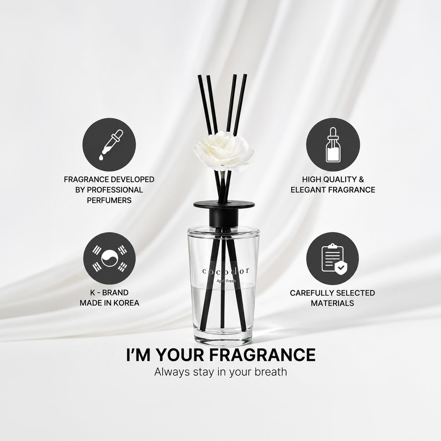 Cocodor White Flower Reed Diffuser - April Breeze 500ml