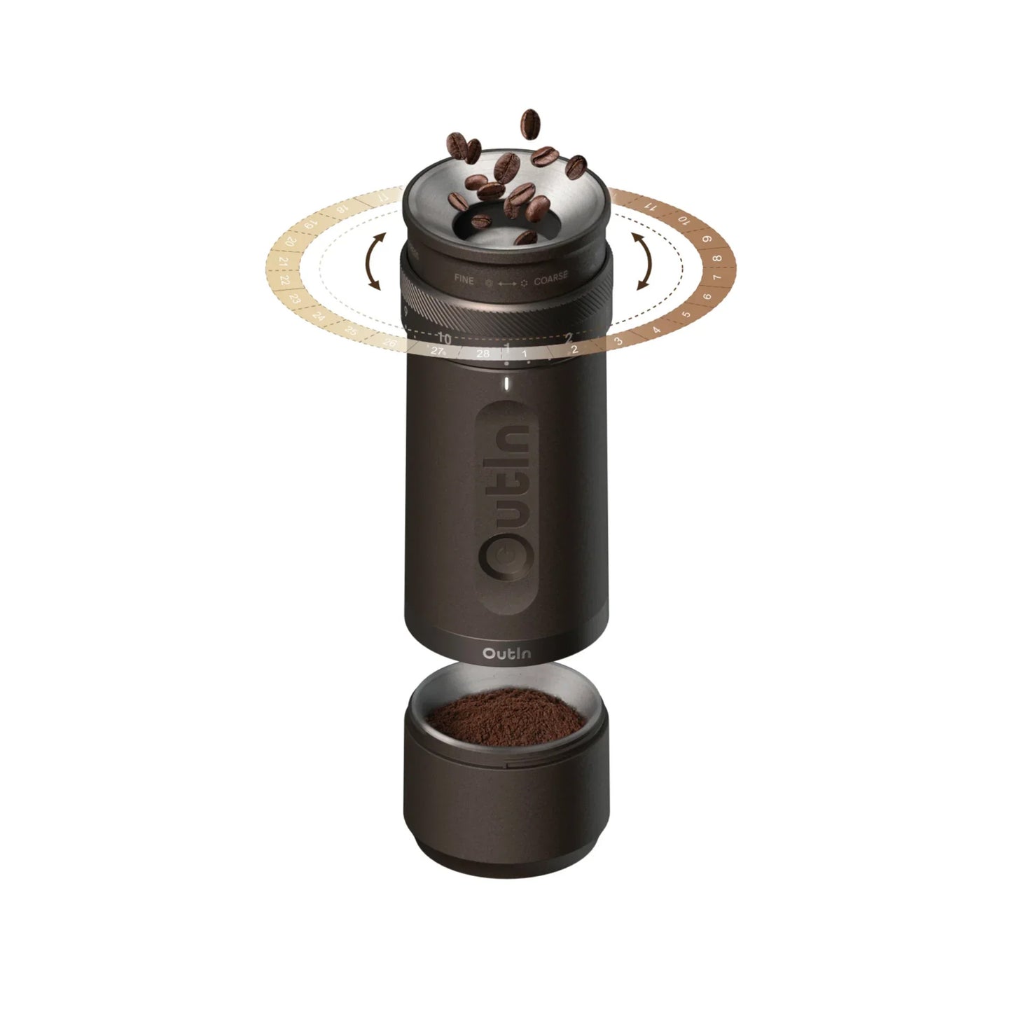 OutIn Fino Portable Coffee Grinder Machine (Sand Stone White)