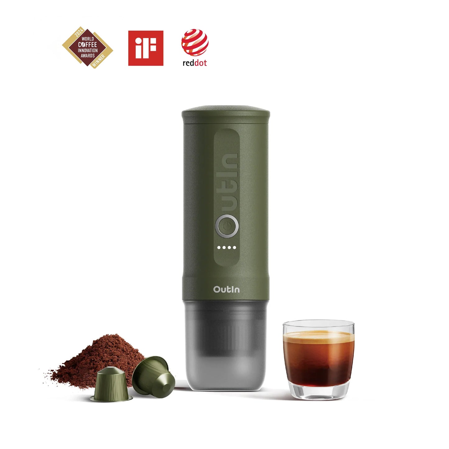 OutIn Nano Portable Espresso Machine (Forest Green)