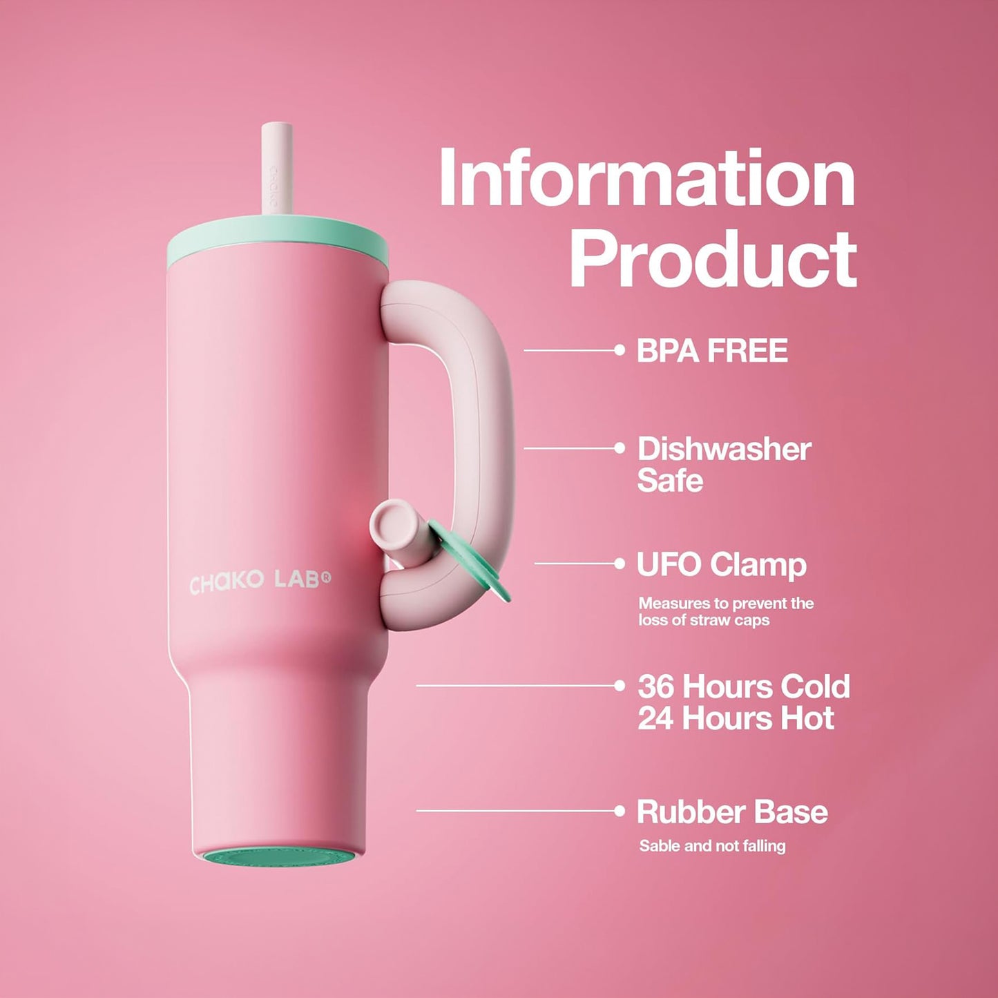 ChakoLab Bawang Tumbler Ceramic (Pink & Mint)
