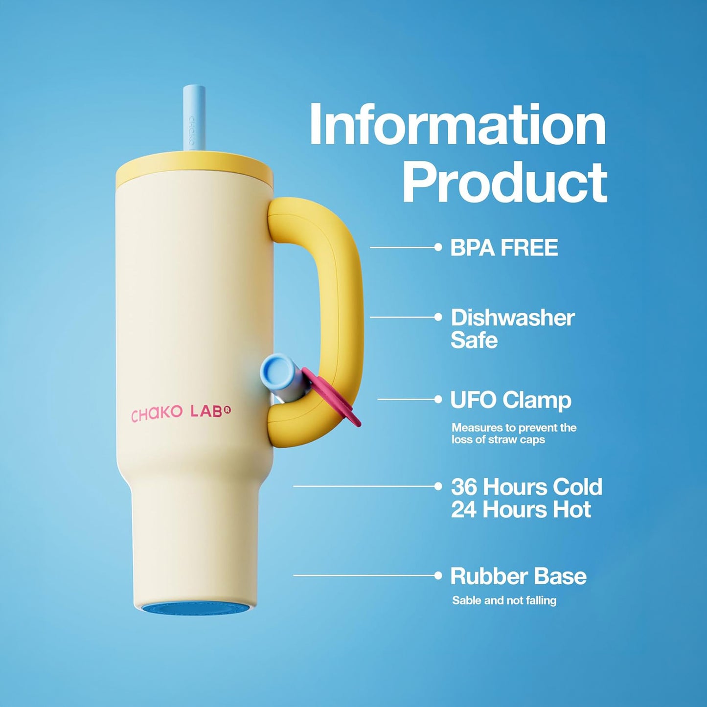 ChakoLab Bawang Tumbler Ceramic (White & Yellow)