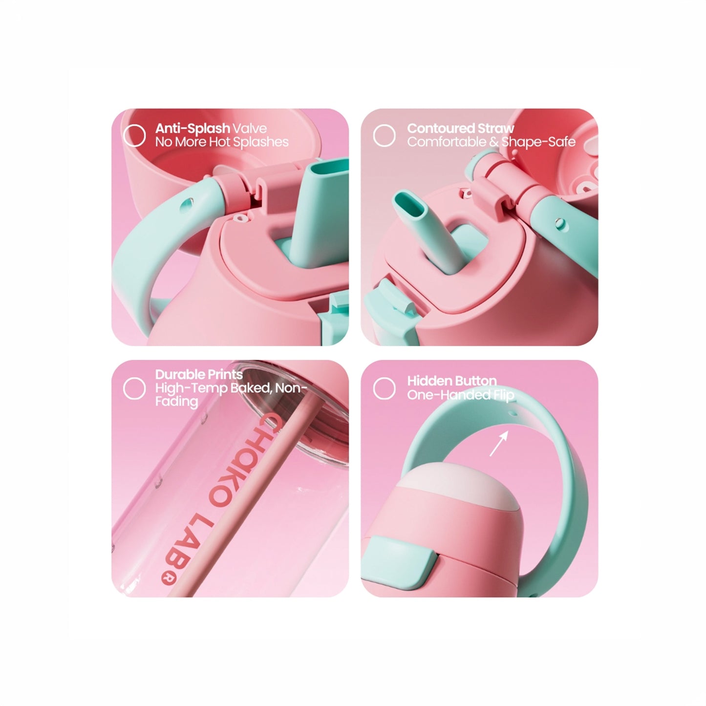 Chako Lab Kada Bottle 550ml PPSU (Pink & Green)