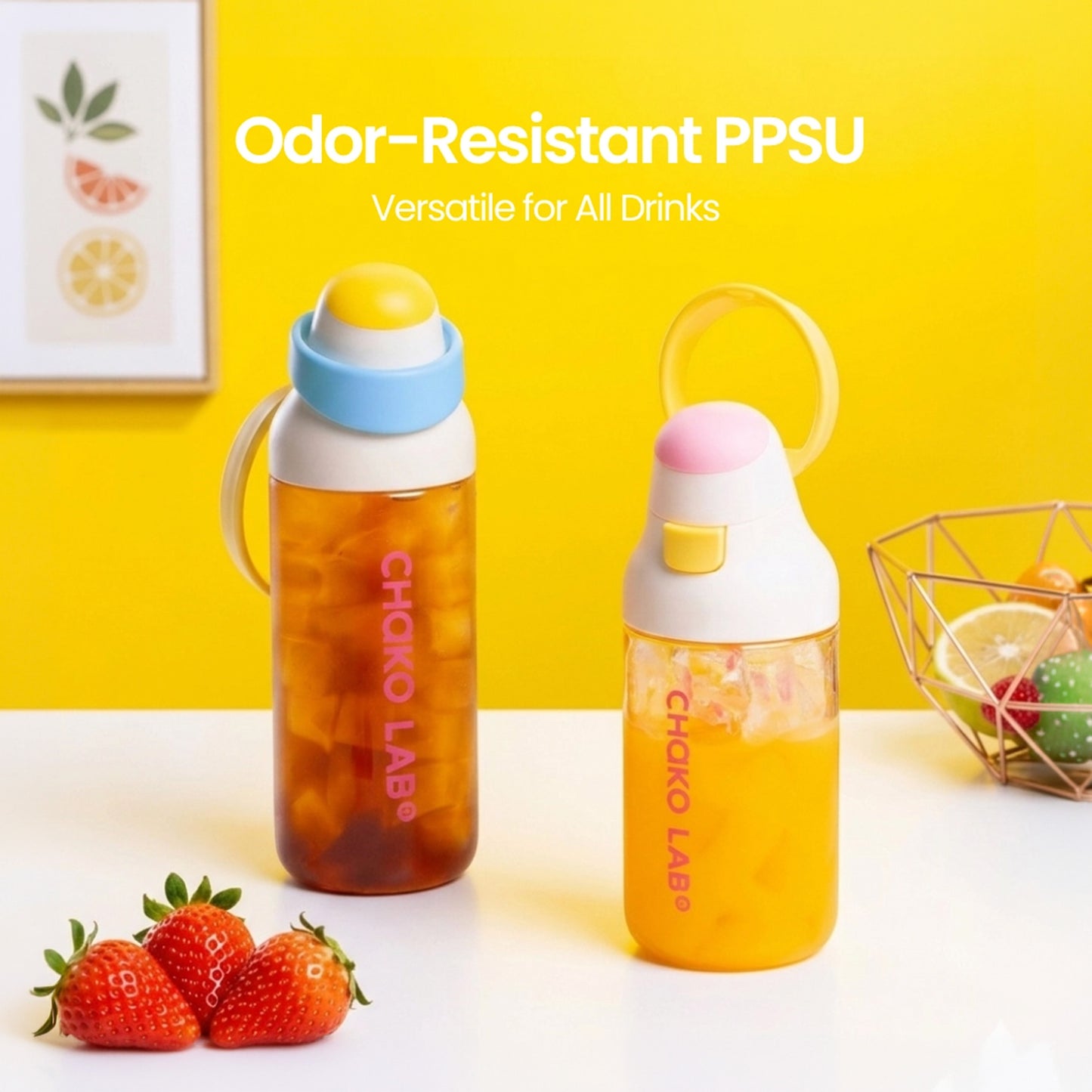 Chako Lab Kada Bottle 550ml PPSU (Pink & Green)