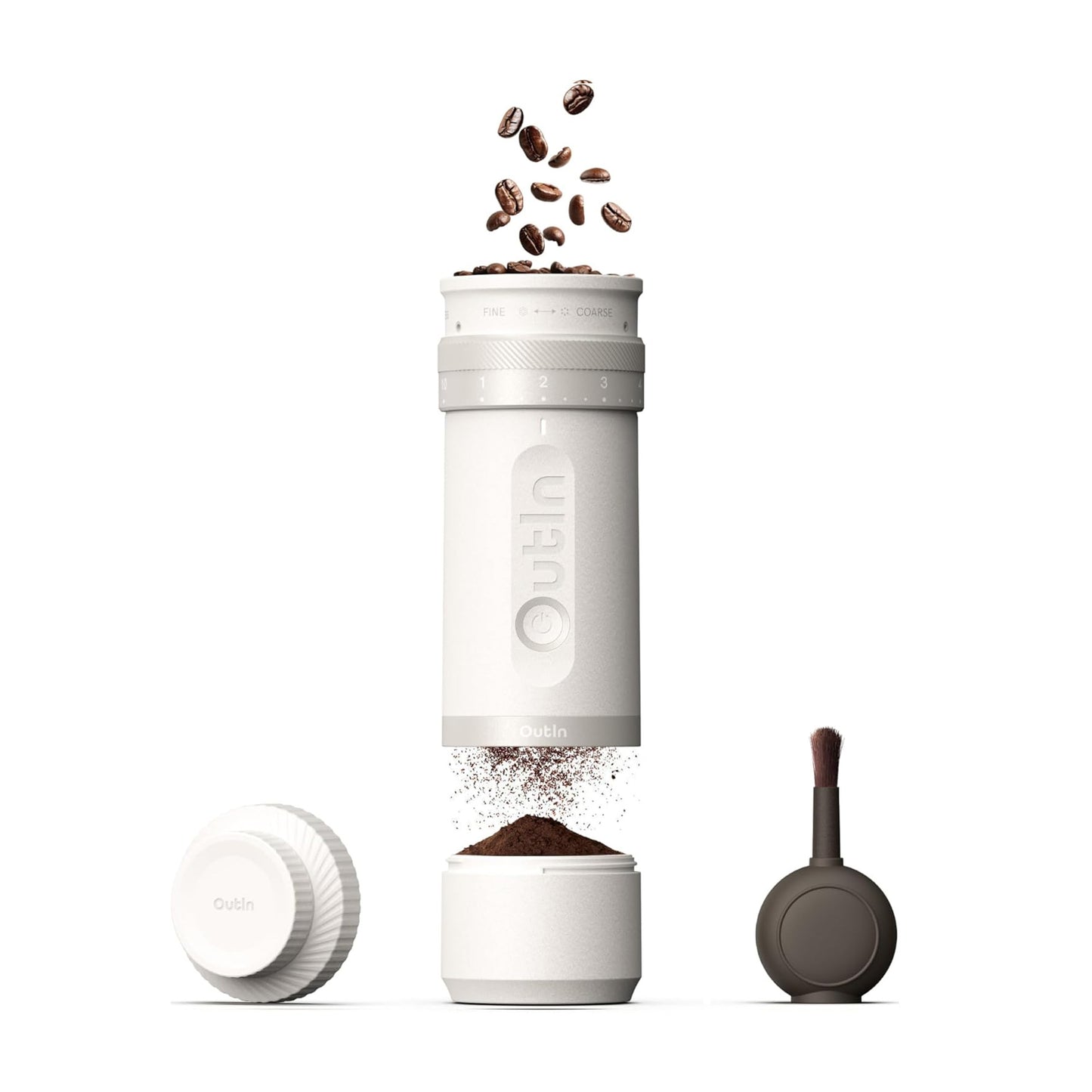 OutIn Fino Portable Coffee Grinder Machine (Sand Stone White)