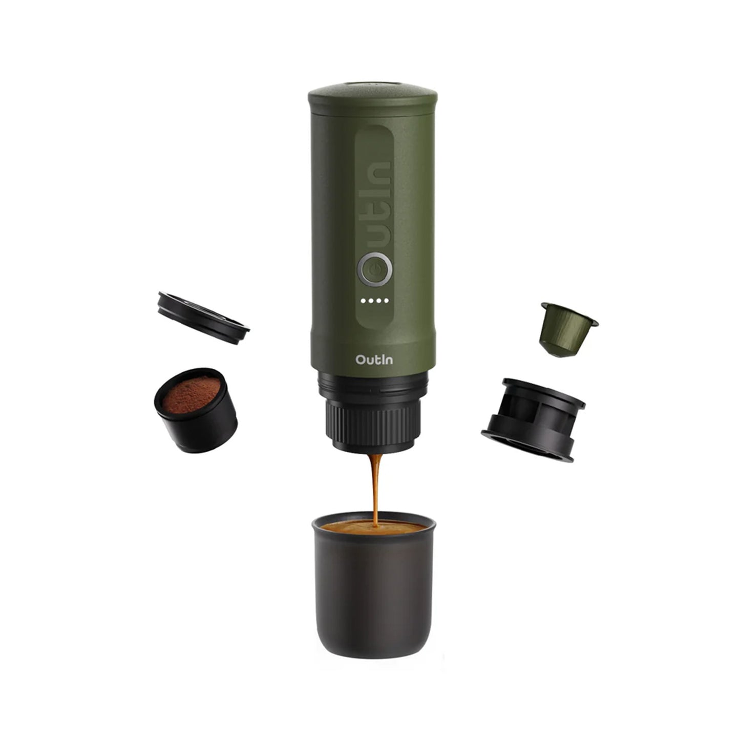 OutIn Nano Portable Espresso Machine (Forest Green)
