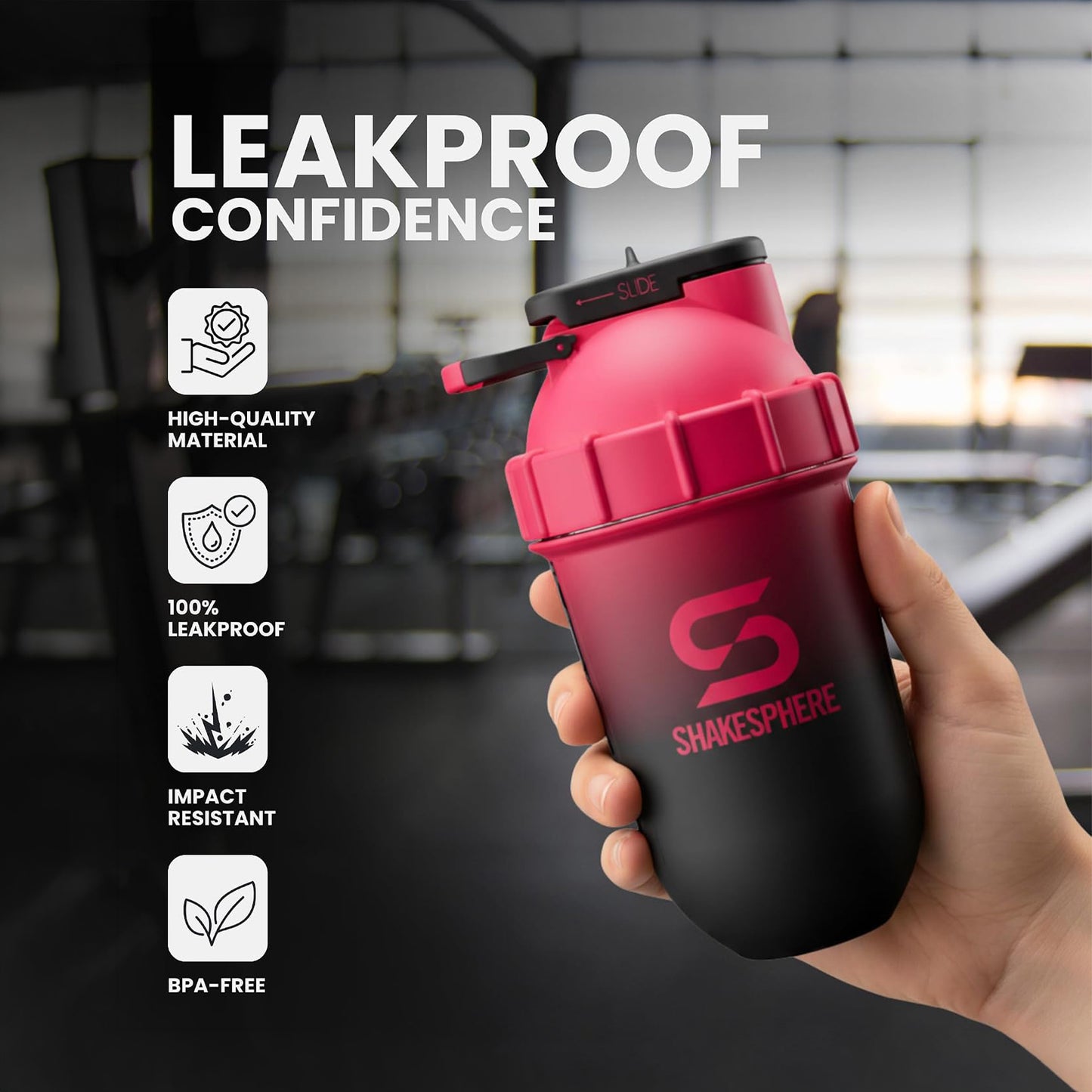 ShakeSphere Tumbler Cooler Shaker 700ml (Omber Green - Black Window)