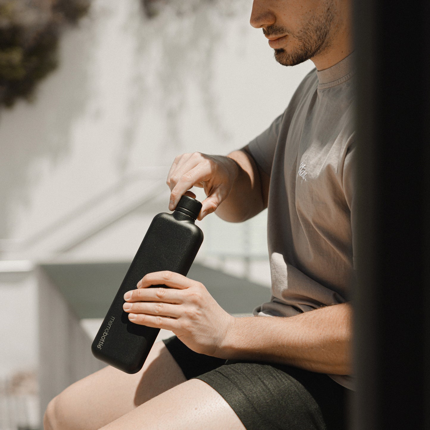 Slim Stainless Steel Memobottle Black