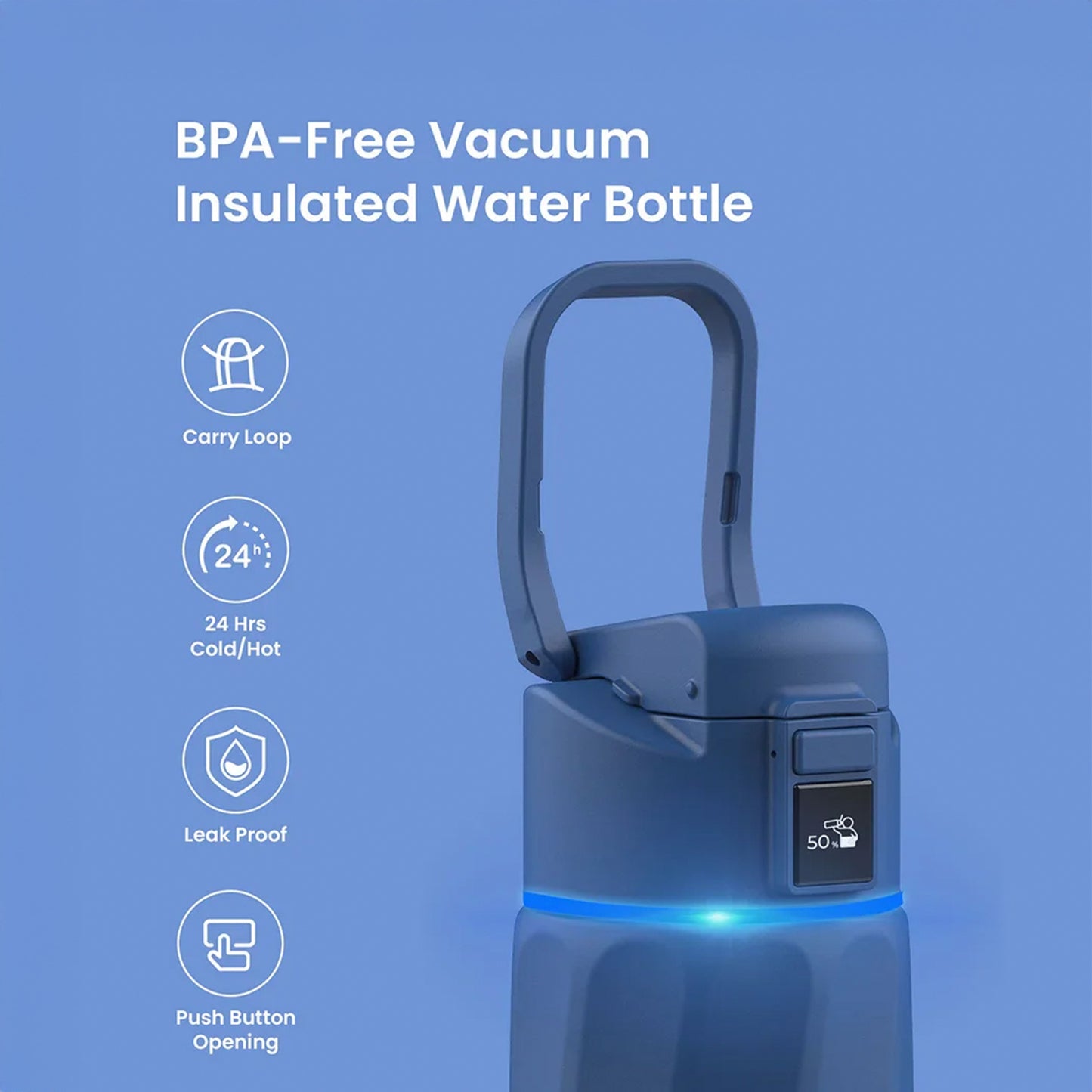 WaterH BOOST Smart Water Bottle (Blue 24oz)